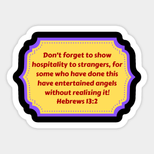 Bible Verse Hebrews 13:2 Sticker